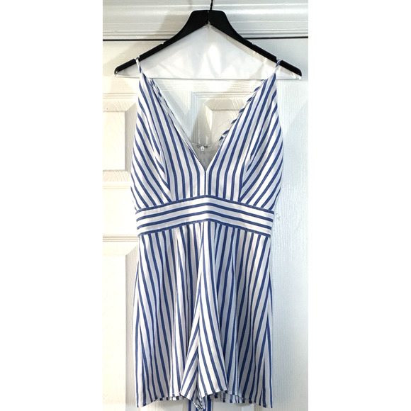 Gianni Bini Striped‎ Blue & White Romper Size XS - Picture 2 of 16